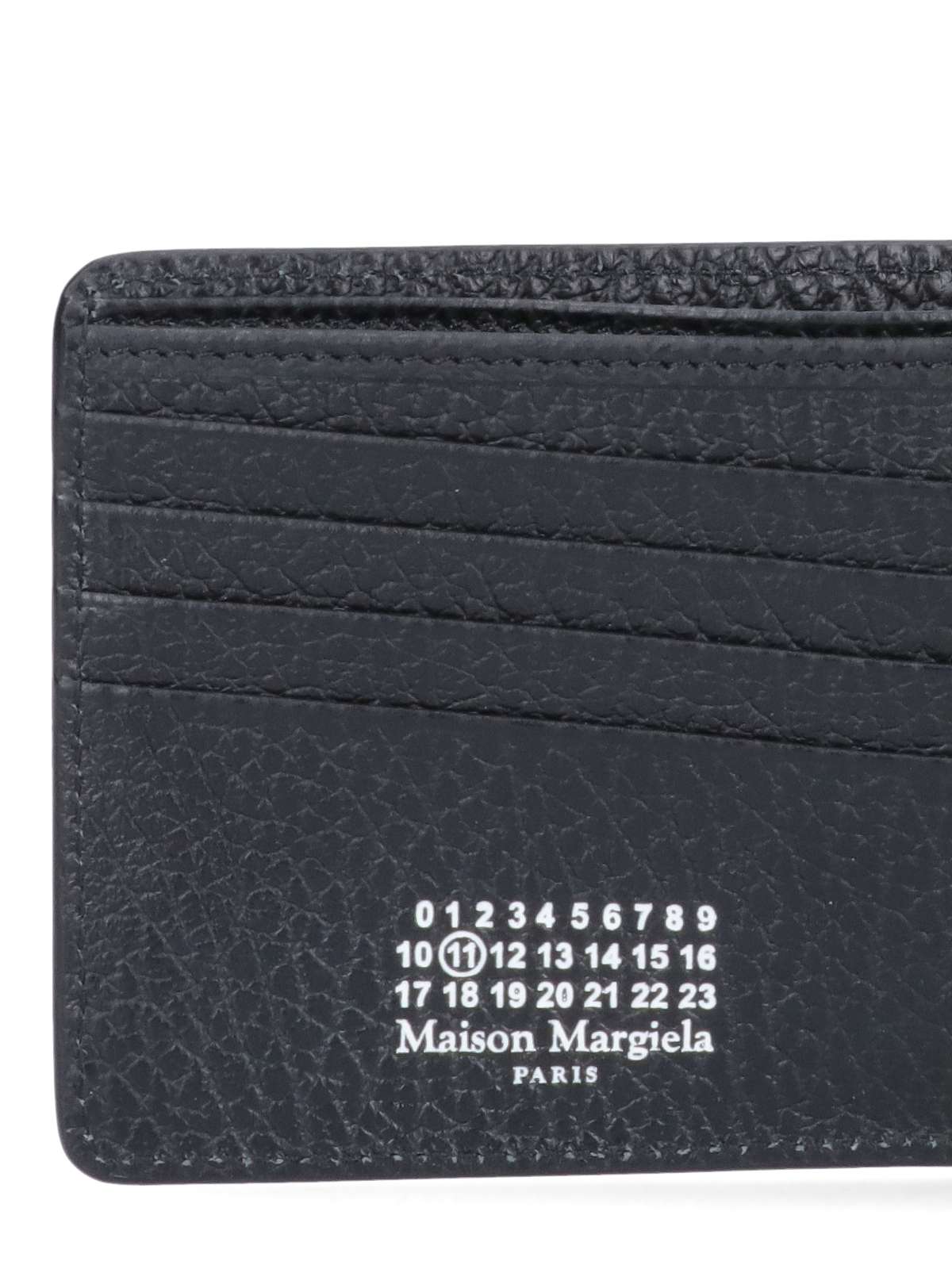 Textured Black Calfskin Bi-Fold Wallet