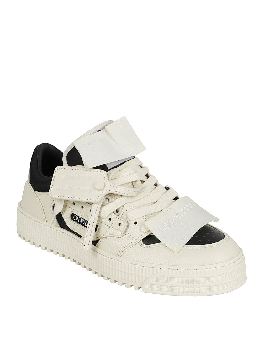 Low-Top Off-White Sneakers With Oversized Velcro Straps
