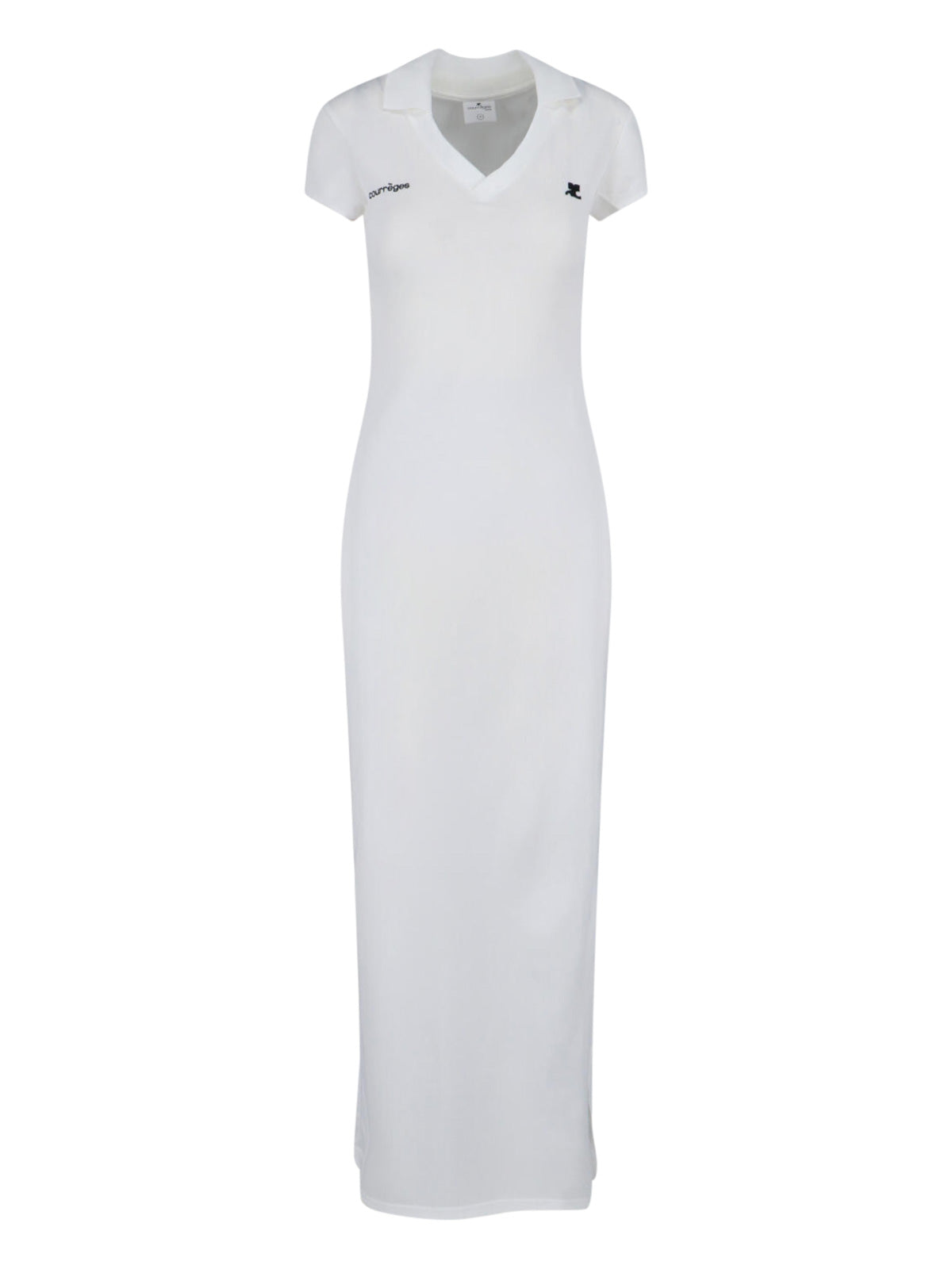 Minimalist White Dress With Classic Cut And Subtle Tailoring