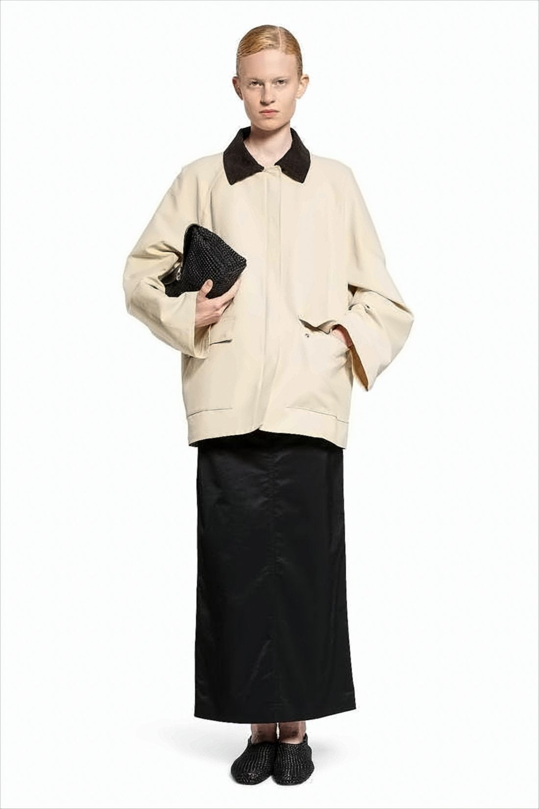 Long Black Skirt with Straight Silhouette