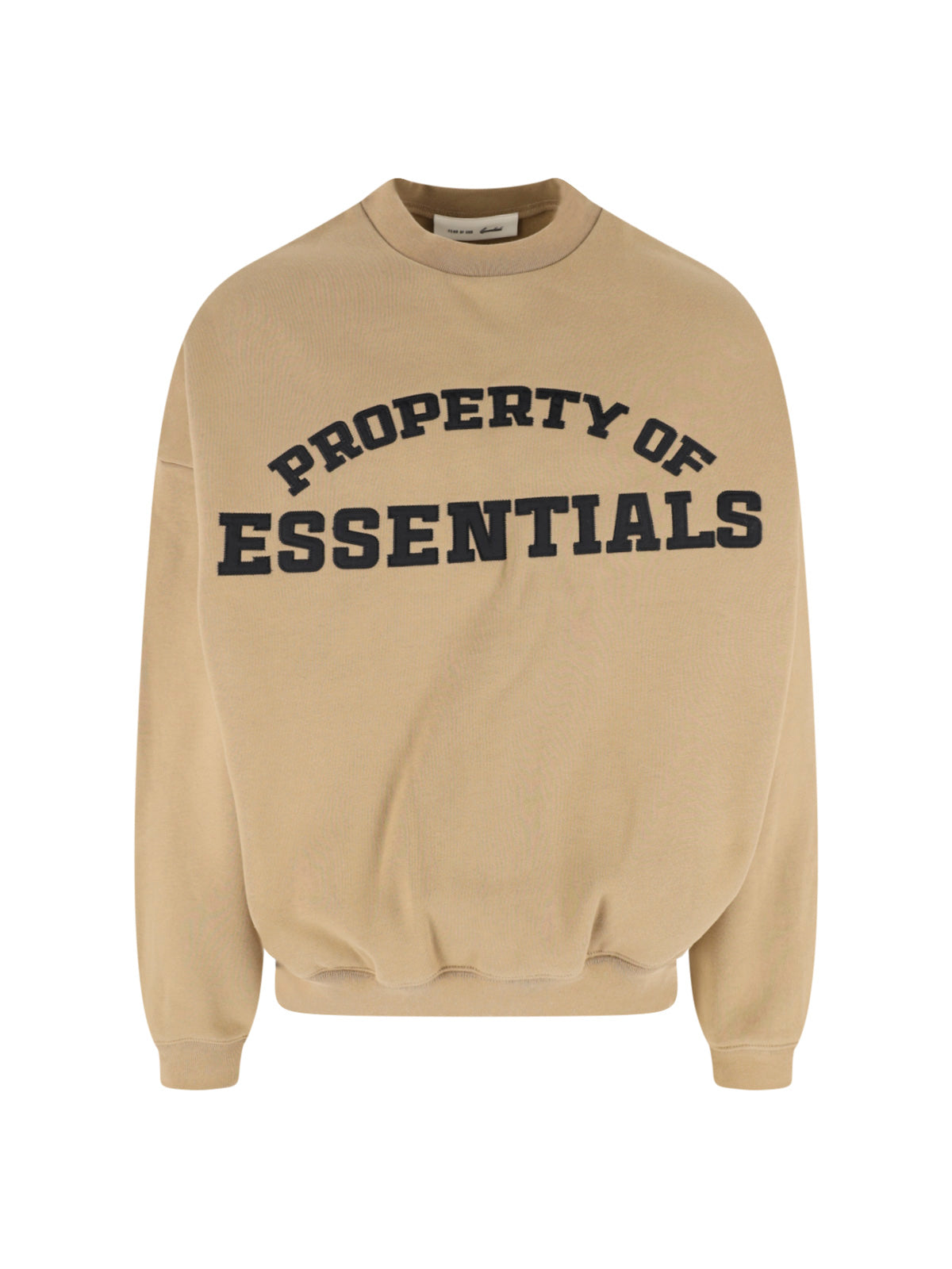 Neutral Relaxed Arched Logo Cropped Sweatshirt