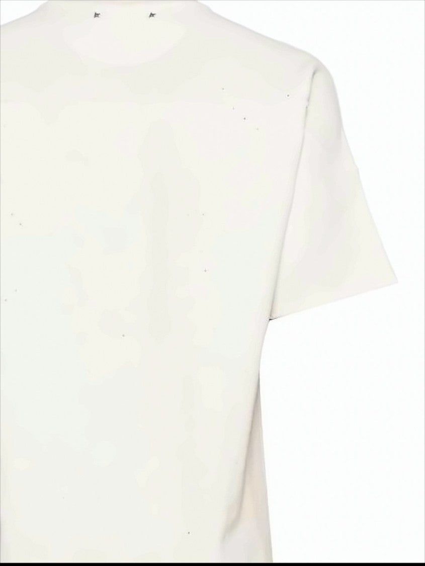 Distressed Cotton T-Shirt with Vintage Football Graphic