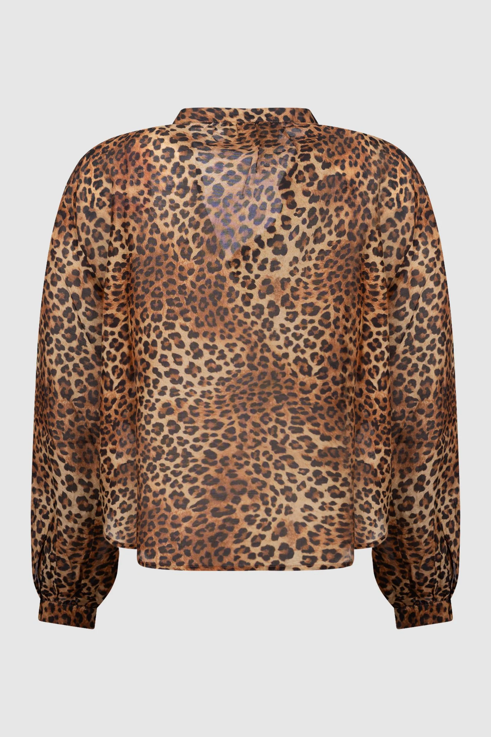 Cropped Blouse with Bold Leopard Print