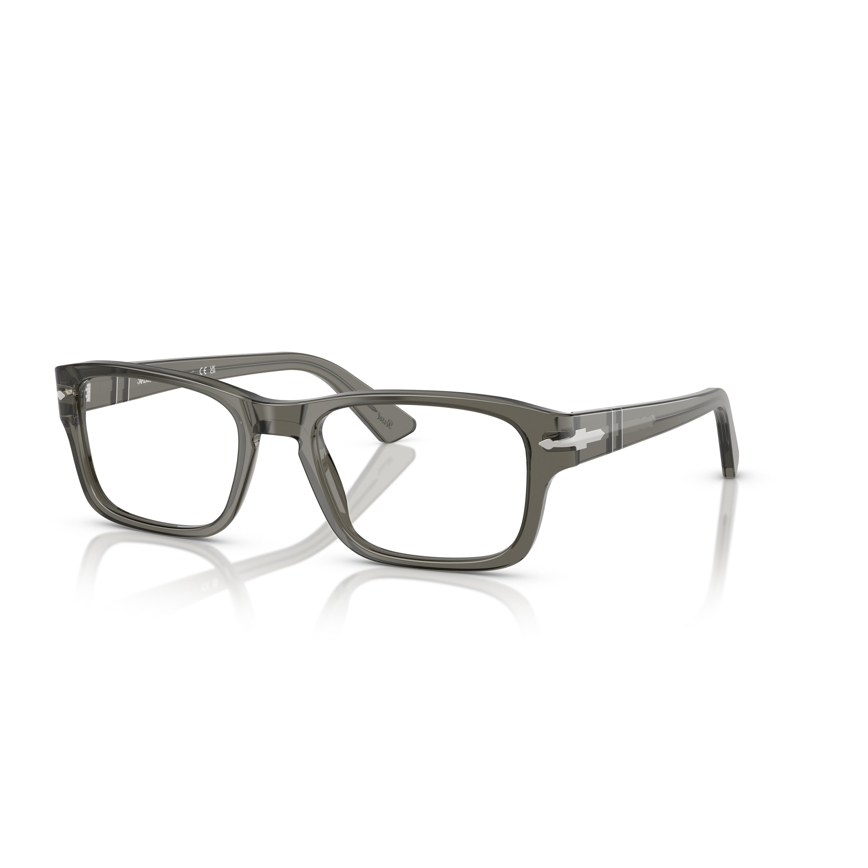 0po3364v Translucent Grey Acetate Rectangular Eyeglasses