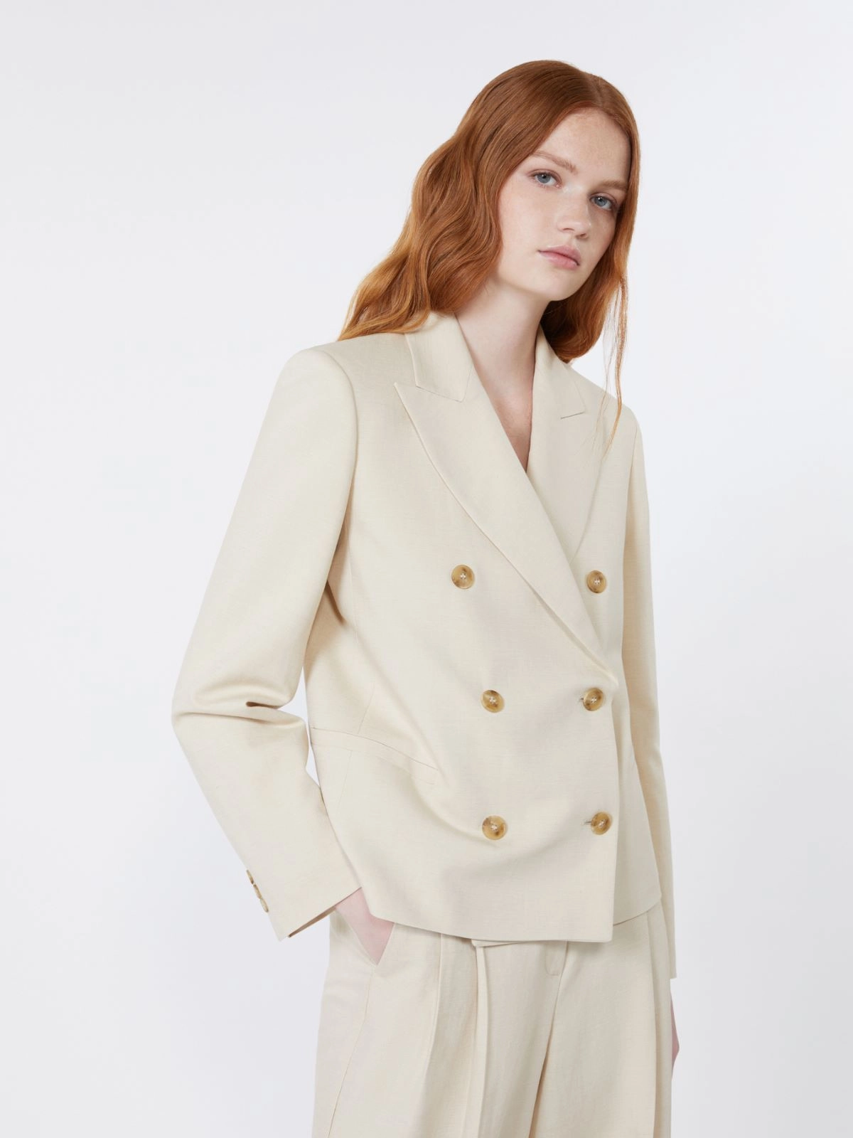 Tailored Double-Breasted Blazer with Wide Lapels