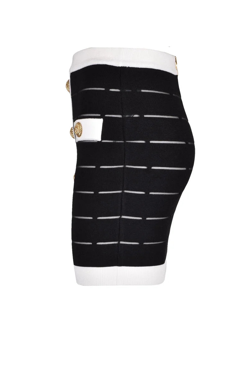 Knit Mini Skirt - Black/White