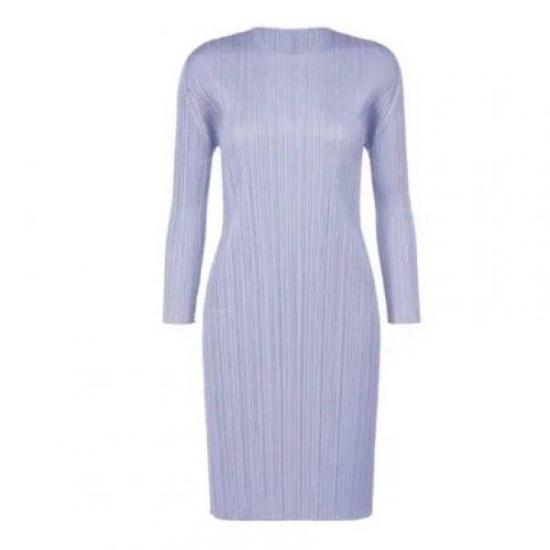 Fitted Midi Dress With Textured Pleats