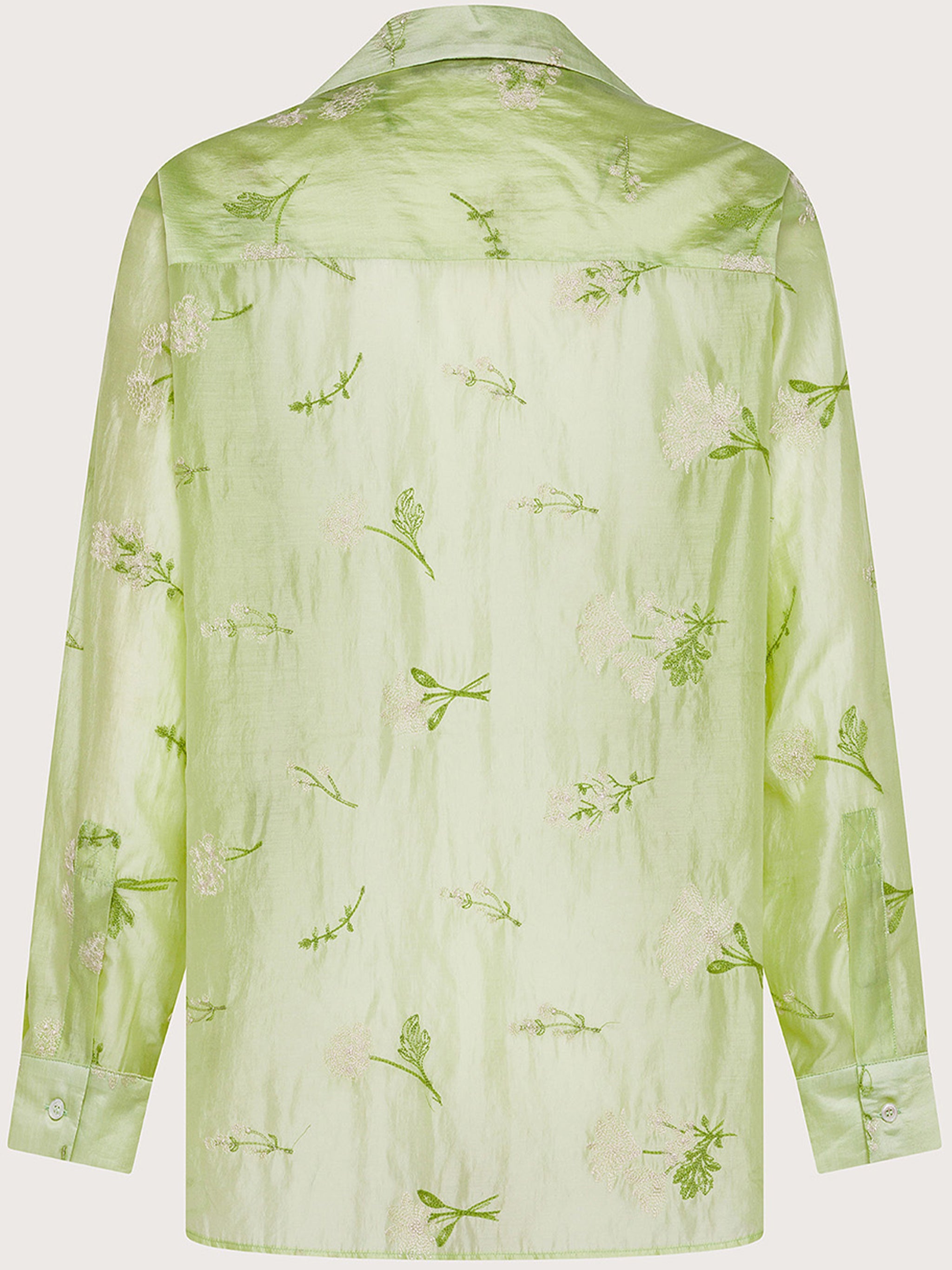 Pale Green Floral Lightweight Shirt