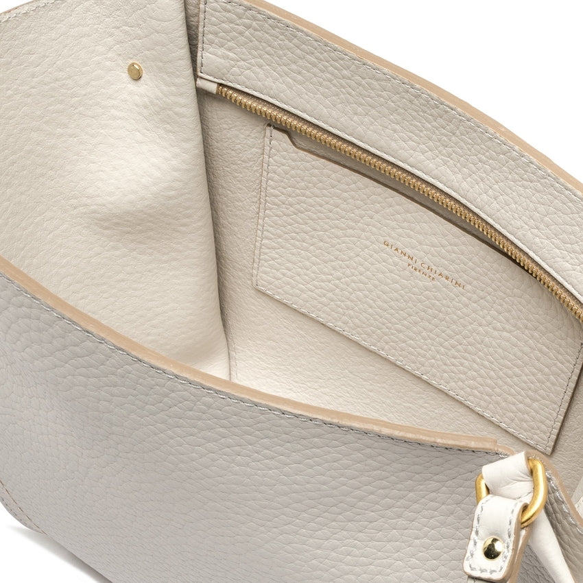 Tulip-Shape Handbag in Double Leather