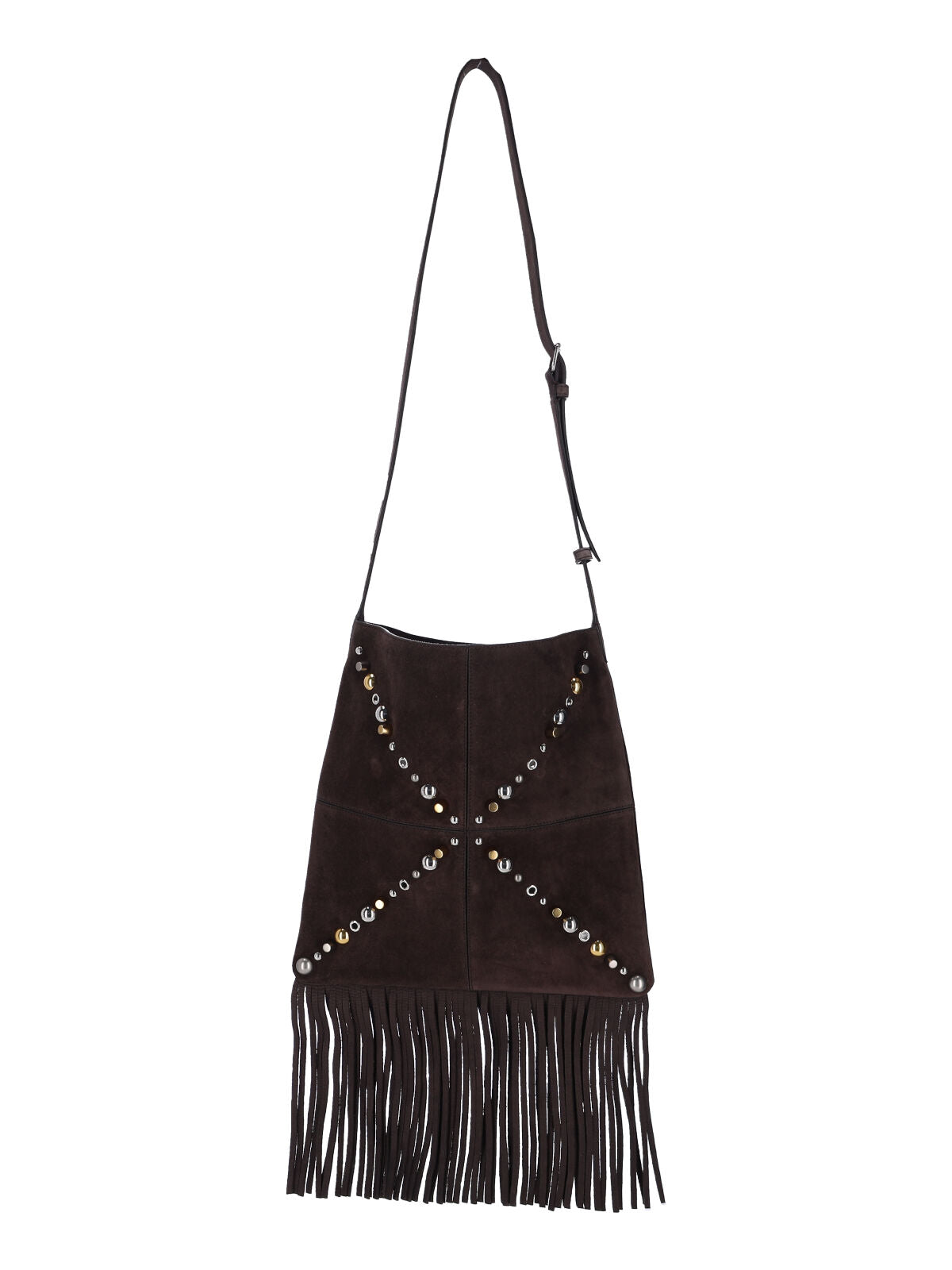 Brown Suede Shoulder Bag with Adjustable Strap