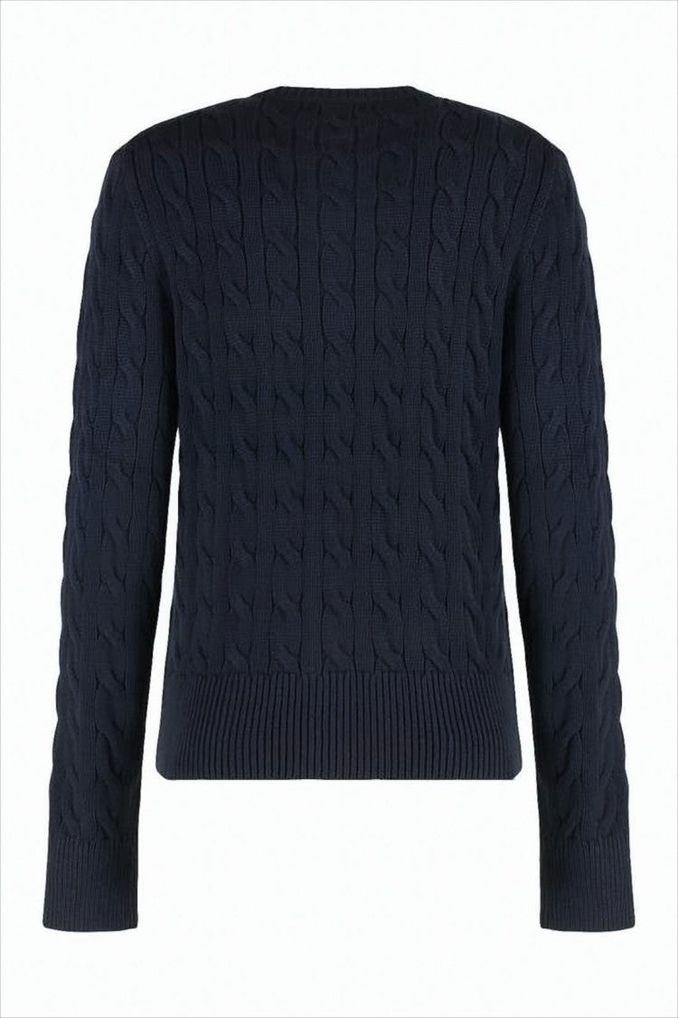 Cable Knit Cardigan with Button-Down Front