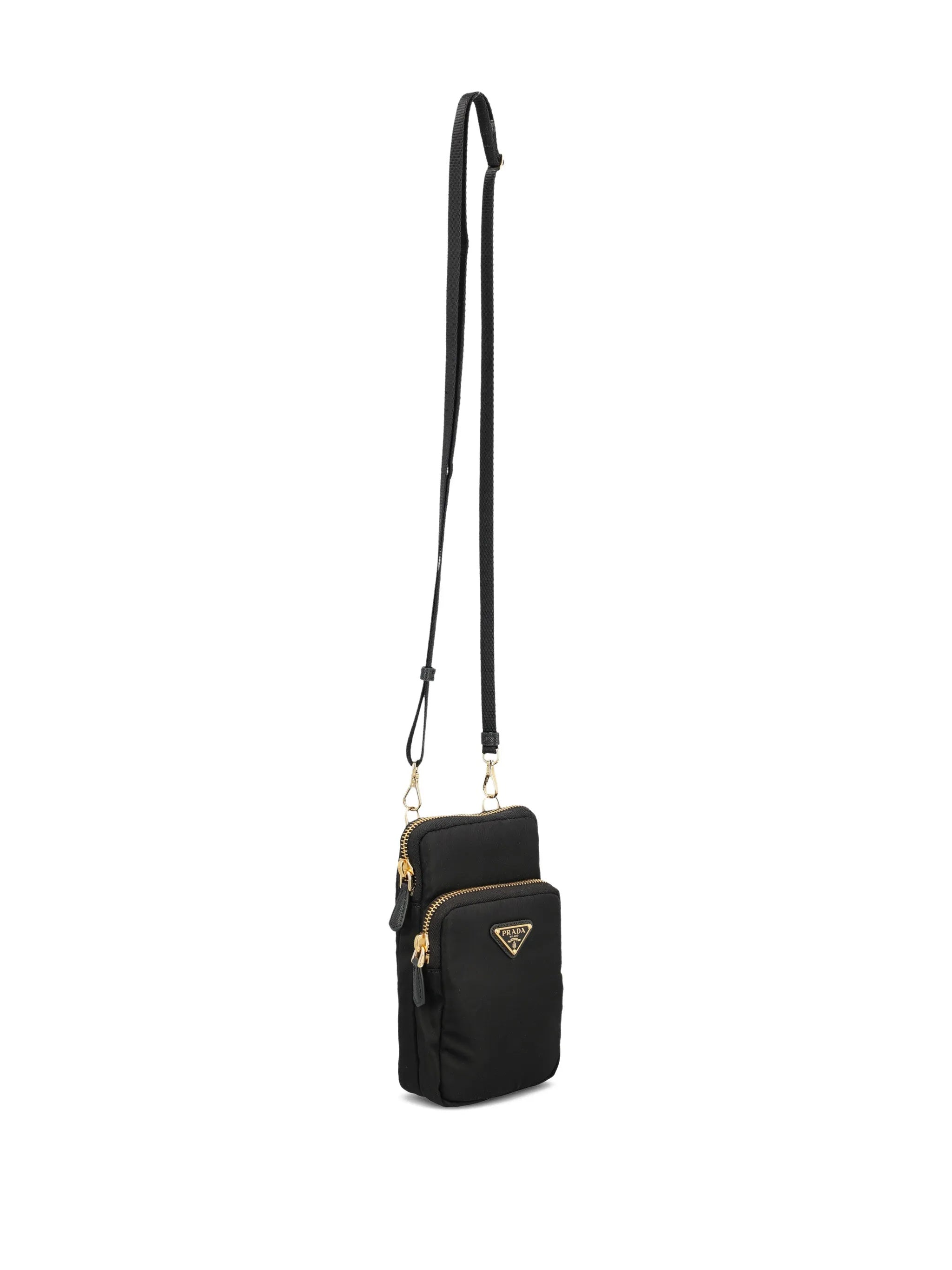 Black Porta Cellulare Crossbody Bag
