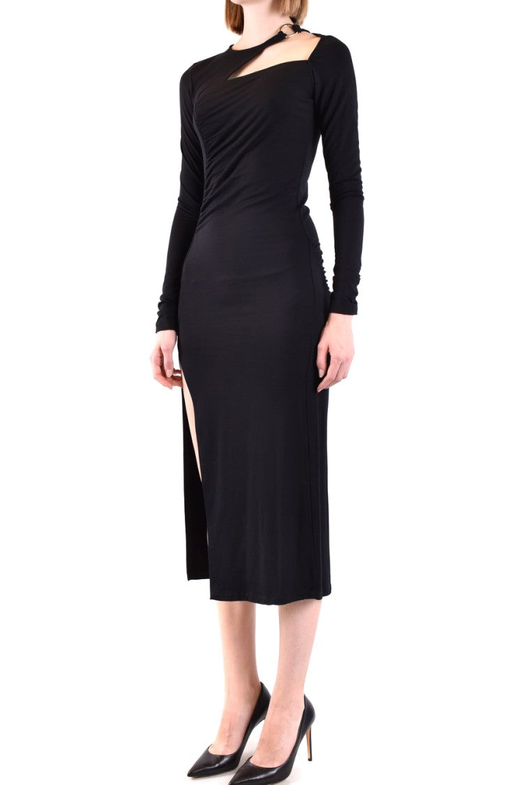Black Midi Dress With Side Slit