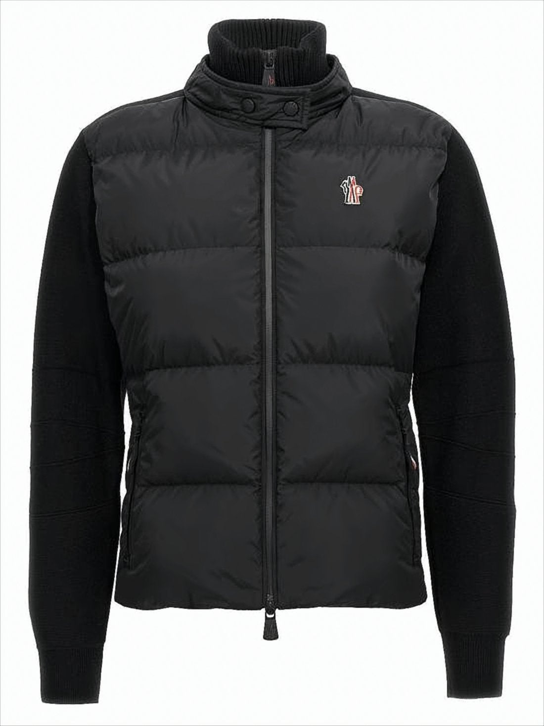 Short Padded Coat with Knitted Sleeves