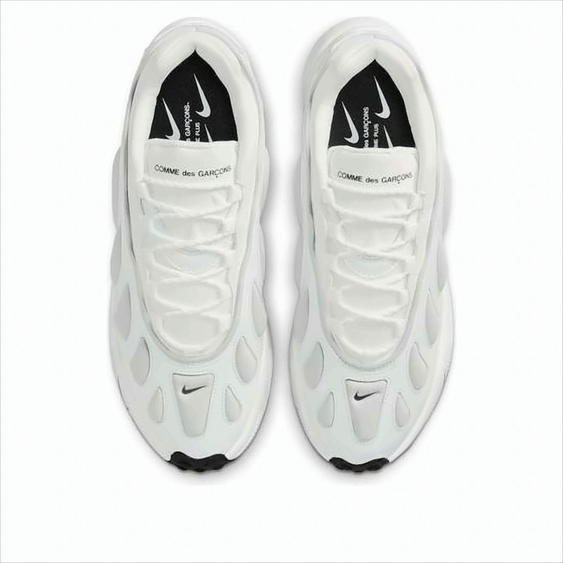 Futuristic White Sneakers with Textured Rubber Sole