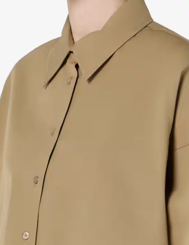 Cropped Brown Jacket with Classic Collar