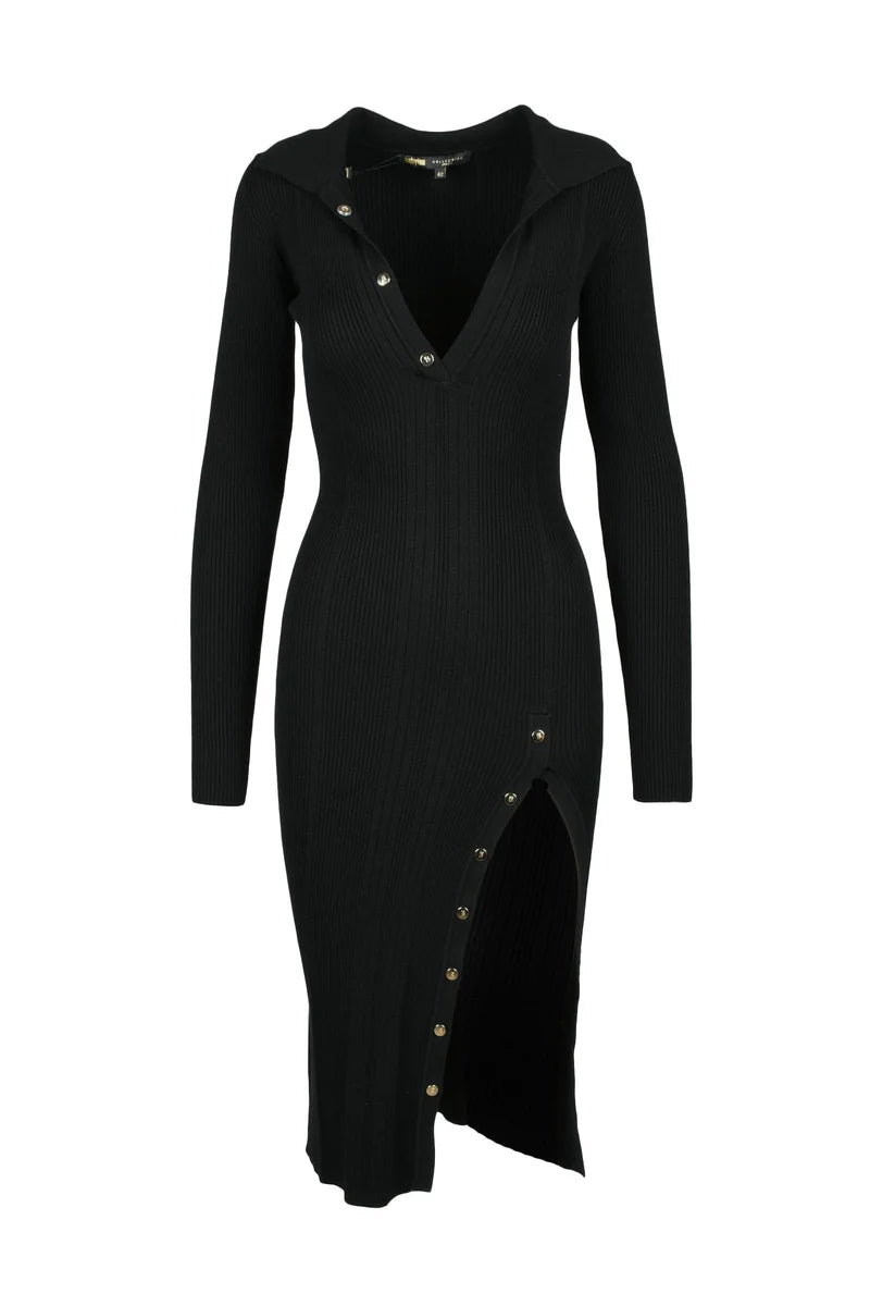 Long Knit Dress Black