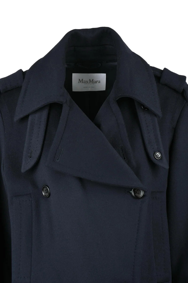 Laveno Double-Breasted Coat - Night Blue