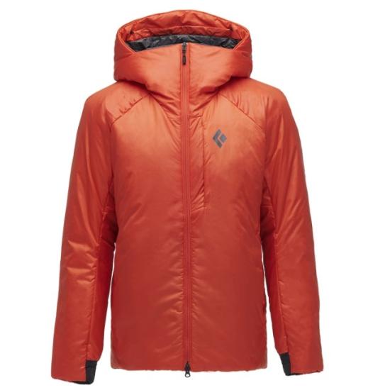Burnt Orange Padded Jacket With Hood And Adjustable Cuffs