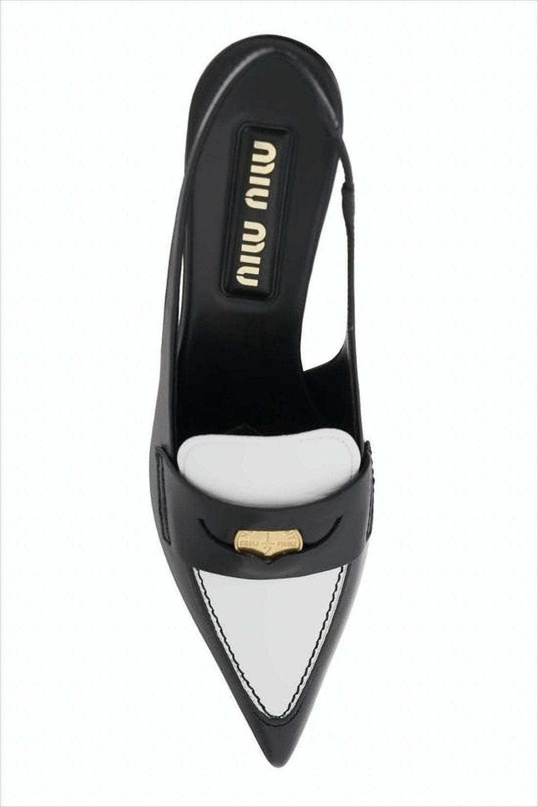 Pointed-Toe Slingback Pumps with Low Sculpted Heel