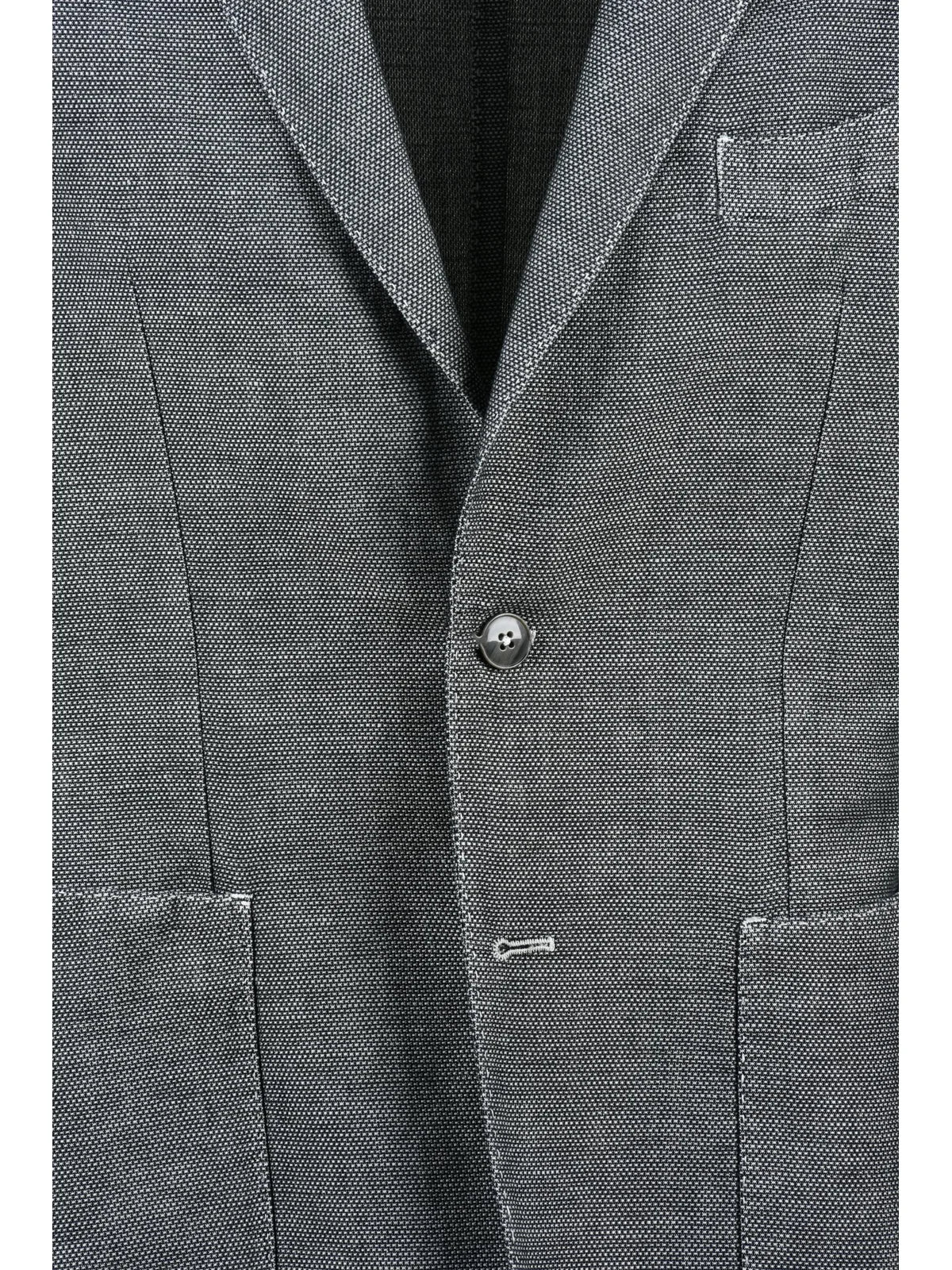 Grey Linen Cotton Rounded Jacket