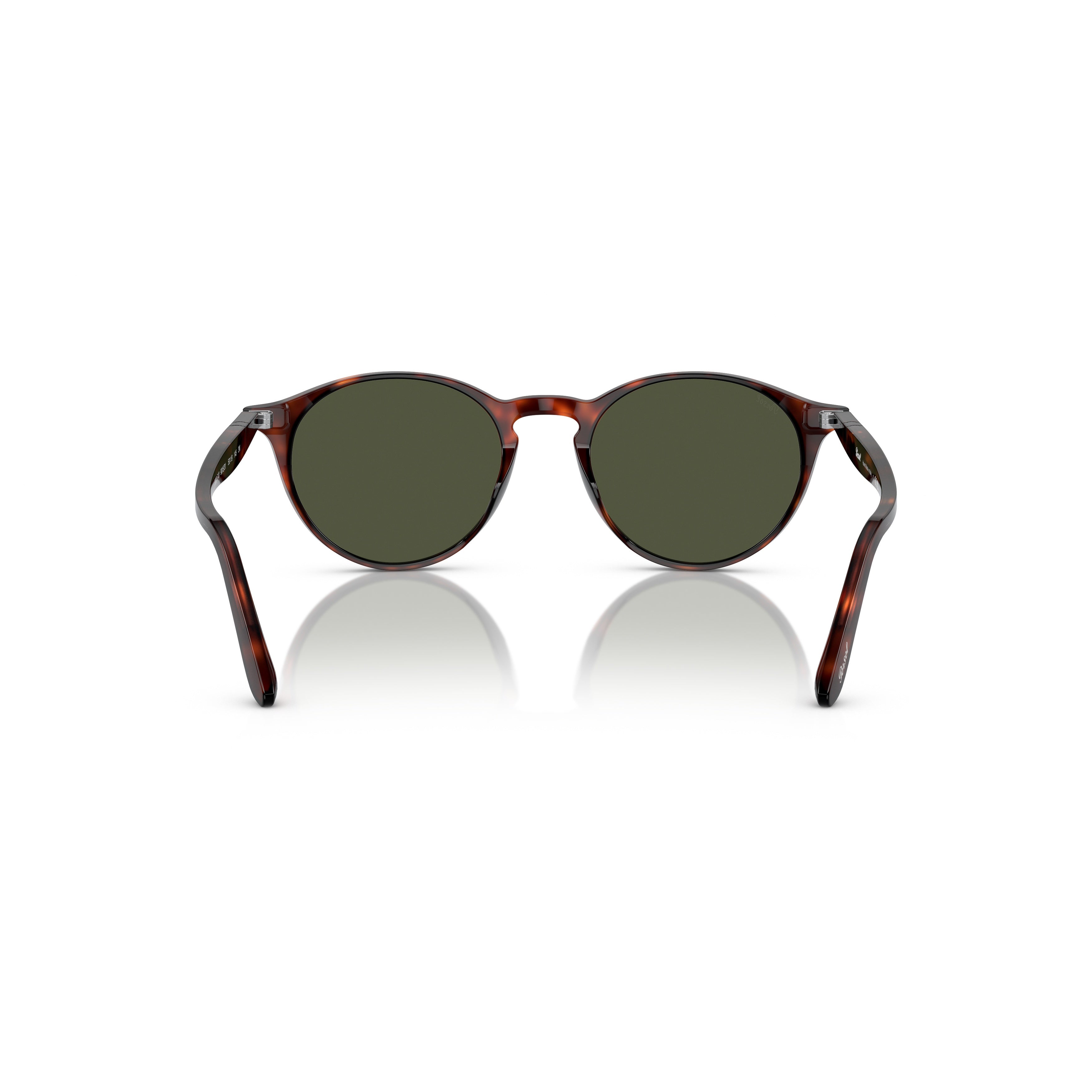 0po3092sm Round Tortoiseshell Acetate Sunglasses with Metal Accents