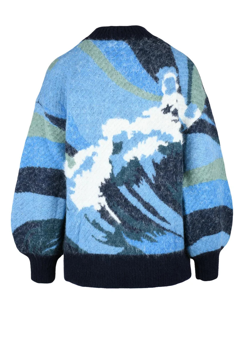 Puff Sleeve Sweater - Light Blue