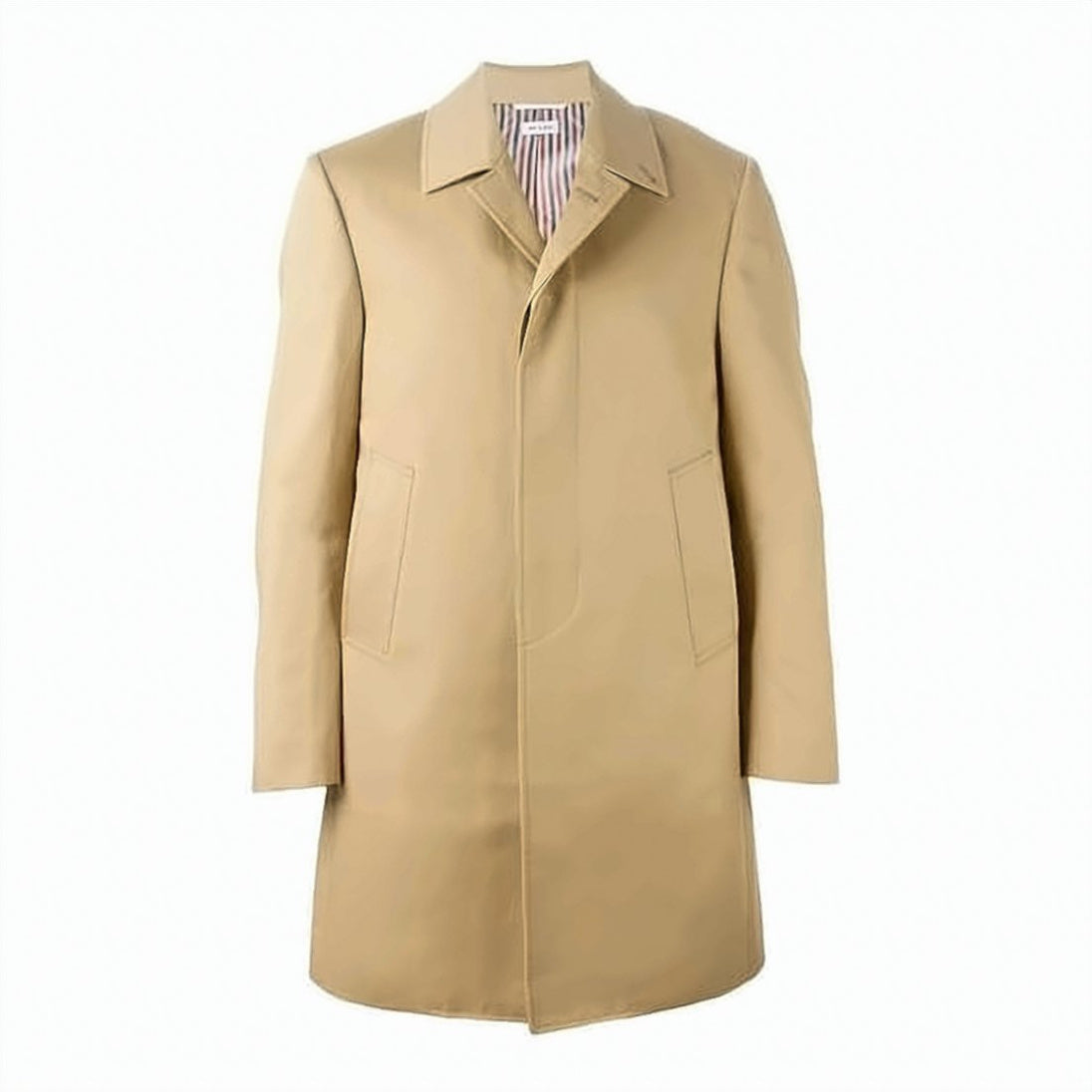 Single-Breasted Coat with Concealed Button Placket
