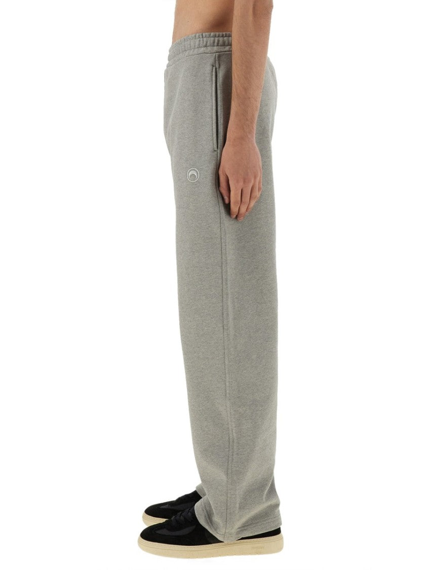 Relaxed-Fit Grey Track Pants With Elastic Waistband