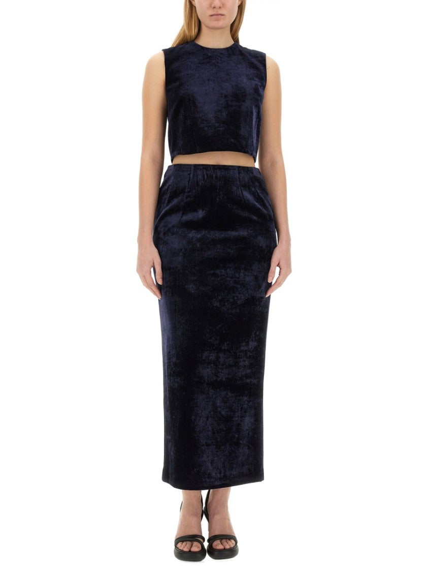 Black Slim-Fit Long Skirt