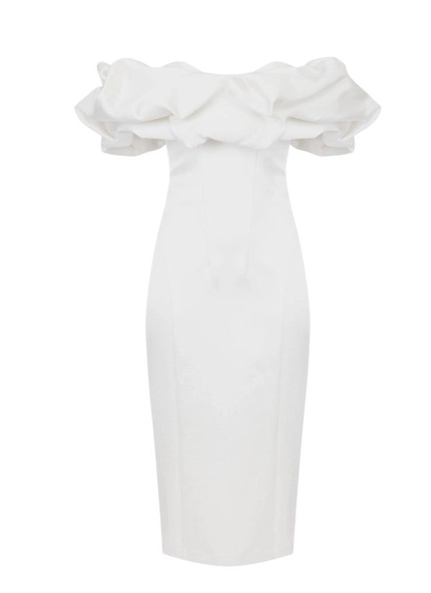 Duchess Dress with 3D Puffed Neckline