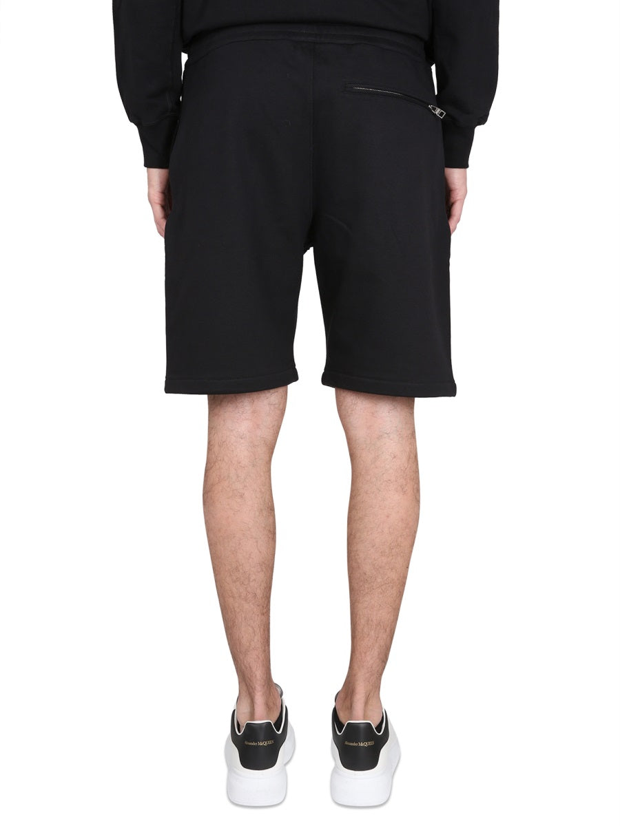 Graffiti Logo Cotton Bermuda Shorts
