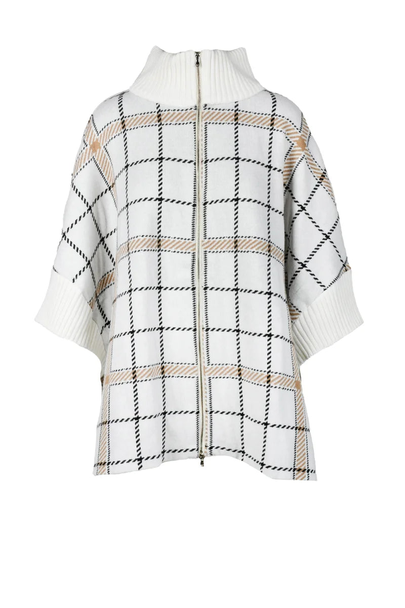 Merino Wool and Cashmere Cardigan - Black/White
