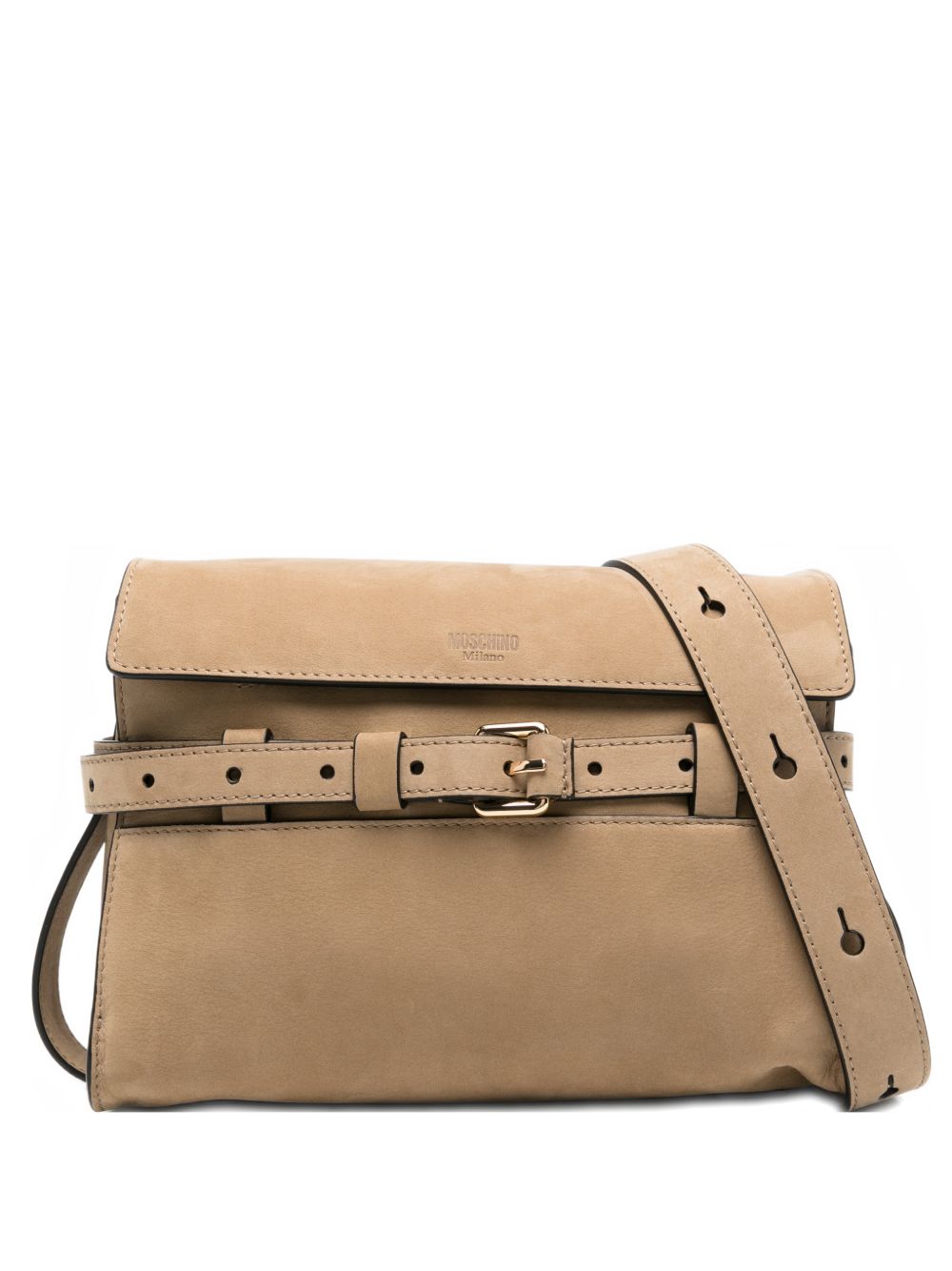 Rectangular Beige Silk And Nylon Shoulder Bag