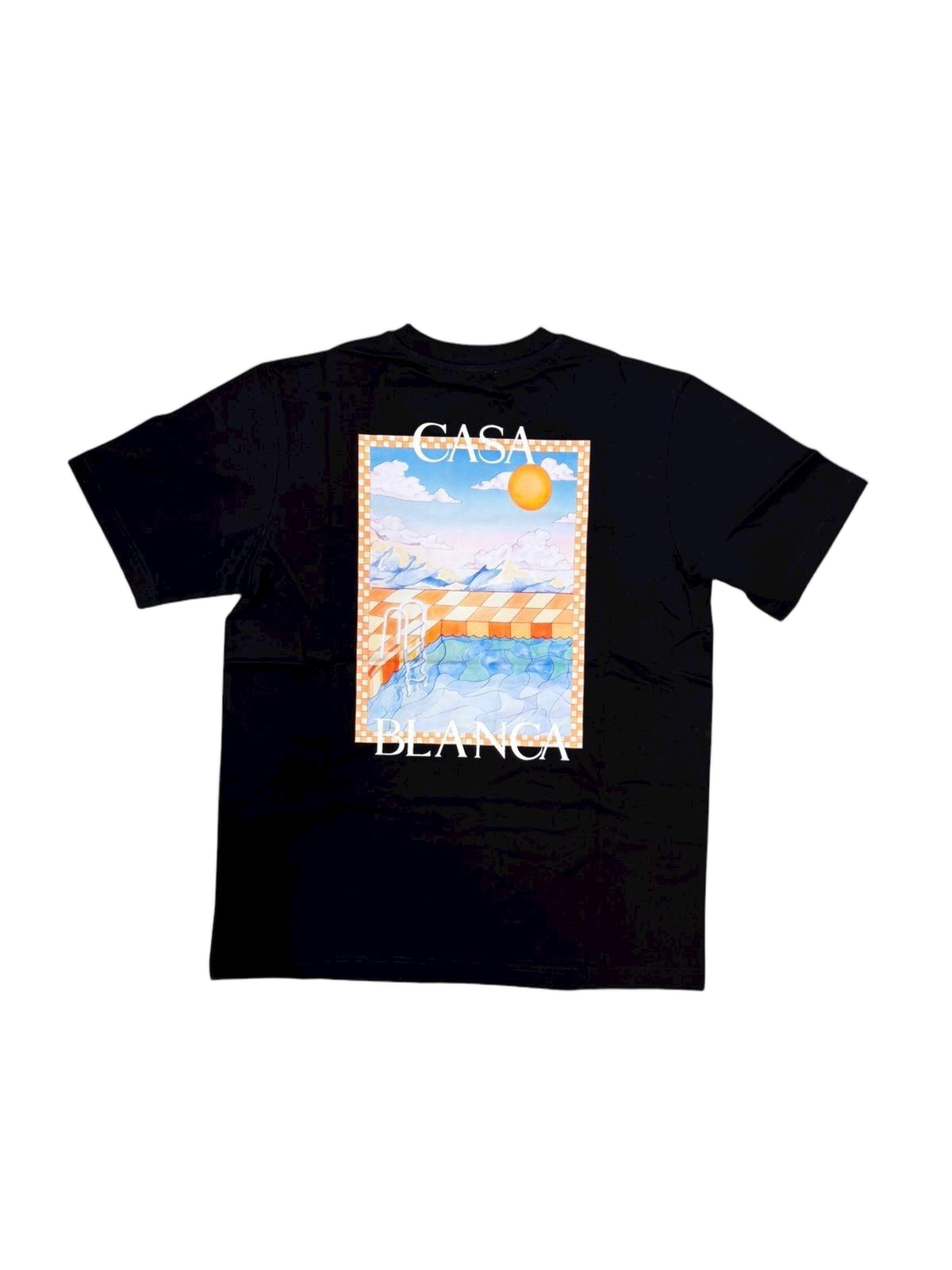 Casablanca Crew Neck T-Shirt with Graphic Print