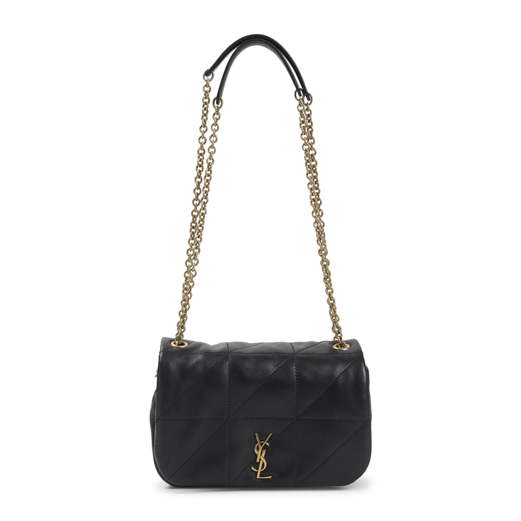 Quilted Black Lamb Leather Shoulder Bag