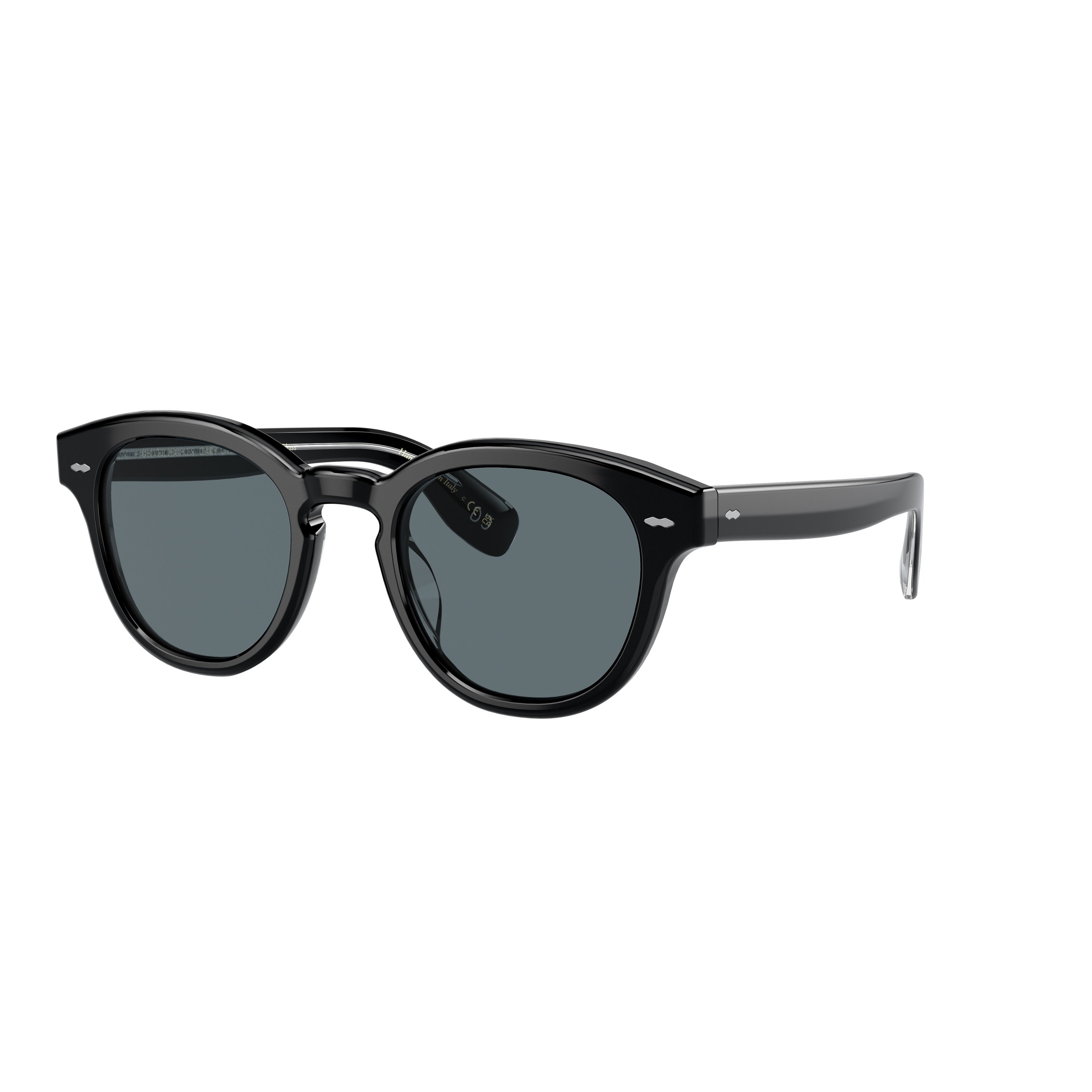 0ov5413su Glossy Black Acetate Round Frame Sunglasses