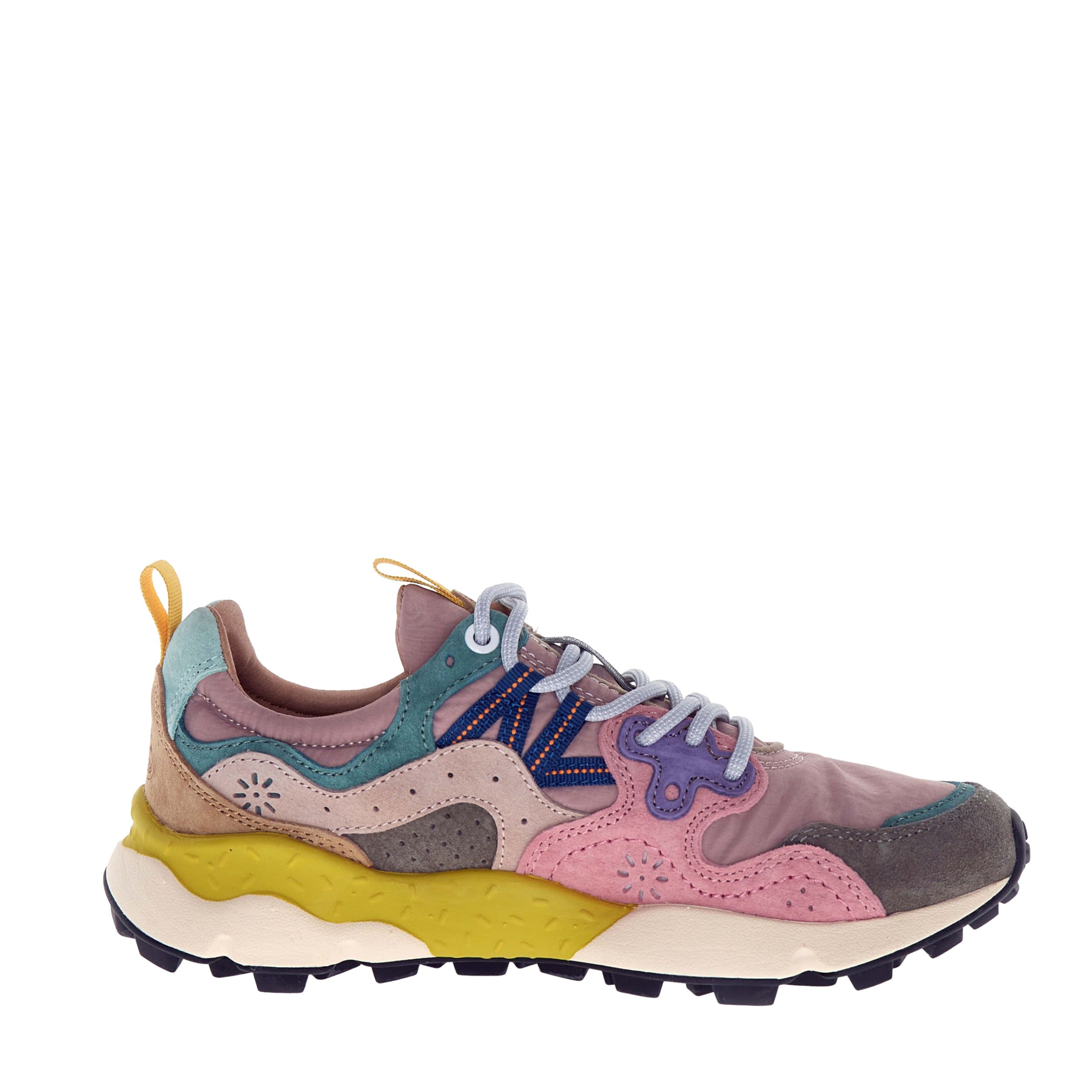 Yamano 3 Sneaker In Gray And Pink Technical Fabric