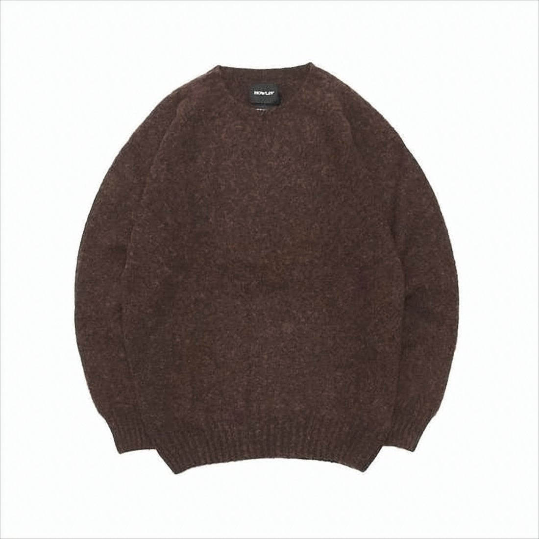 Fuzzy Texture Brown Wool Sweater