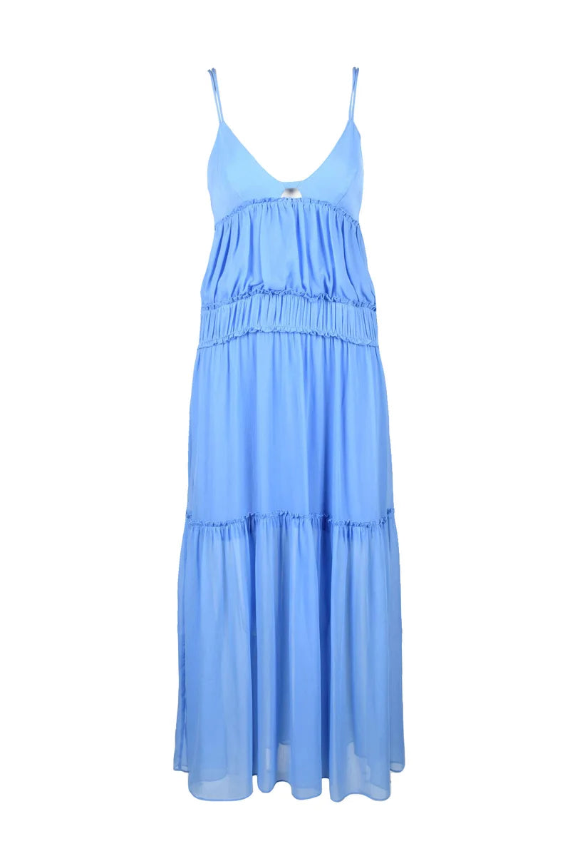 Long Voile Dress - Blue
