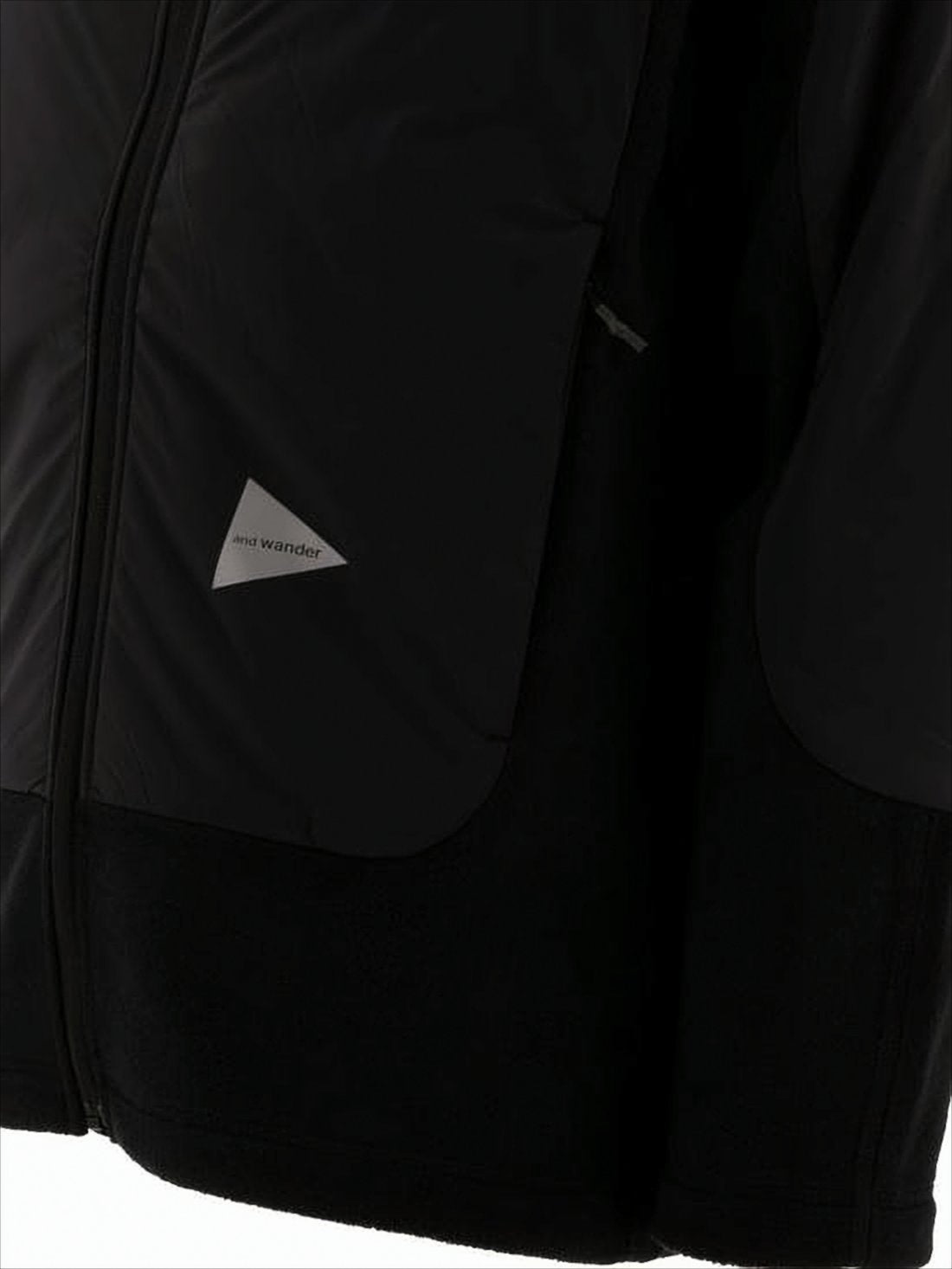Two-Tone Black Padded Short Coat with High Collar
