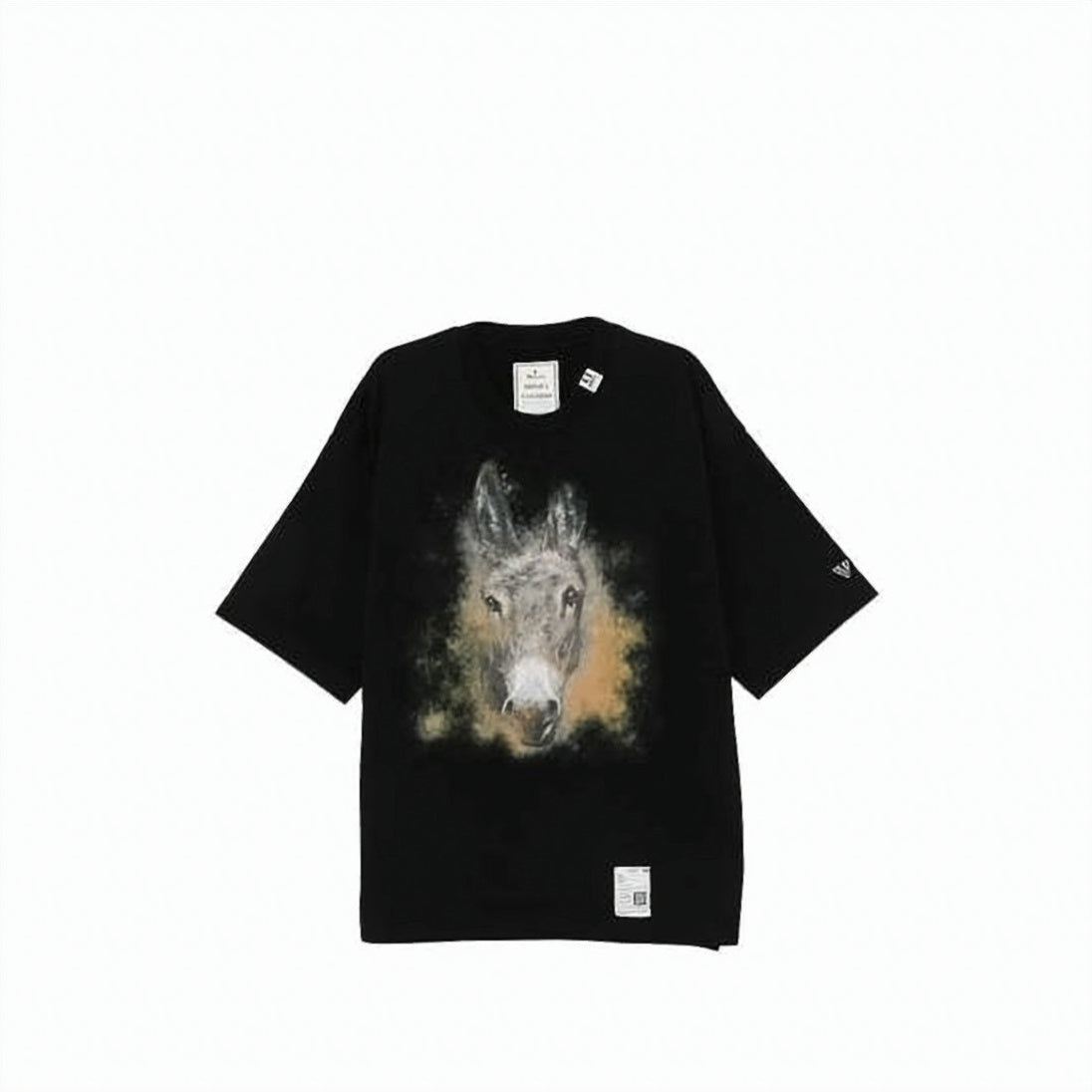Oversized Graphic T-Shirt with Artistic Donkey Head