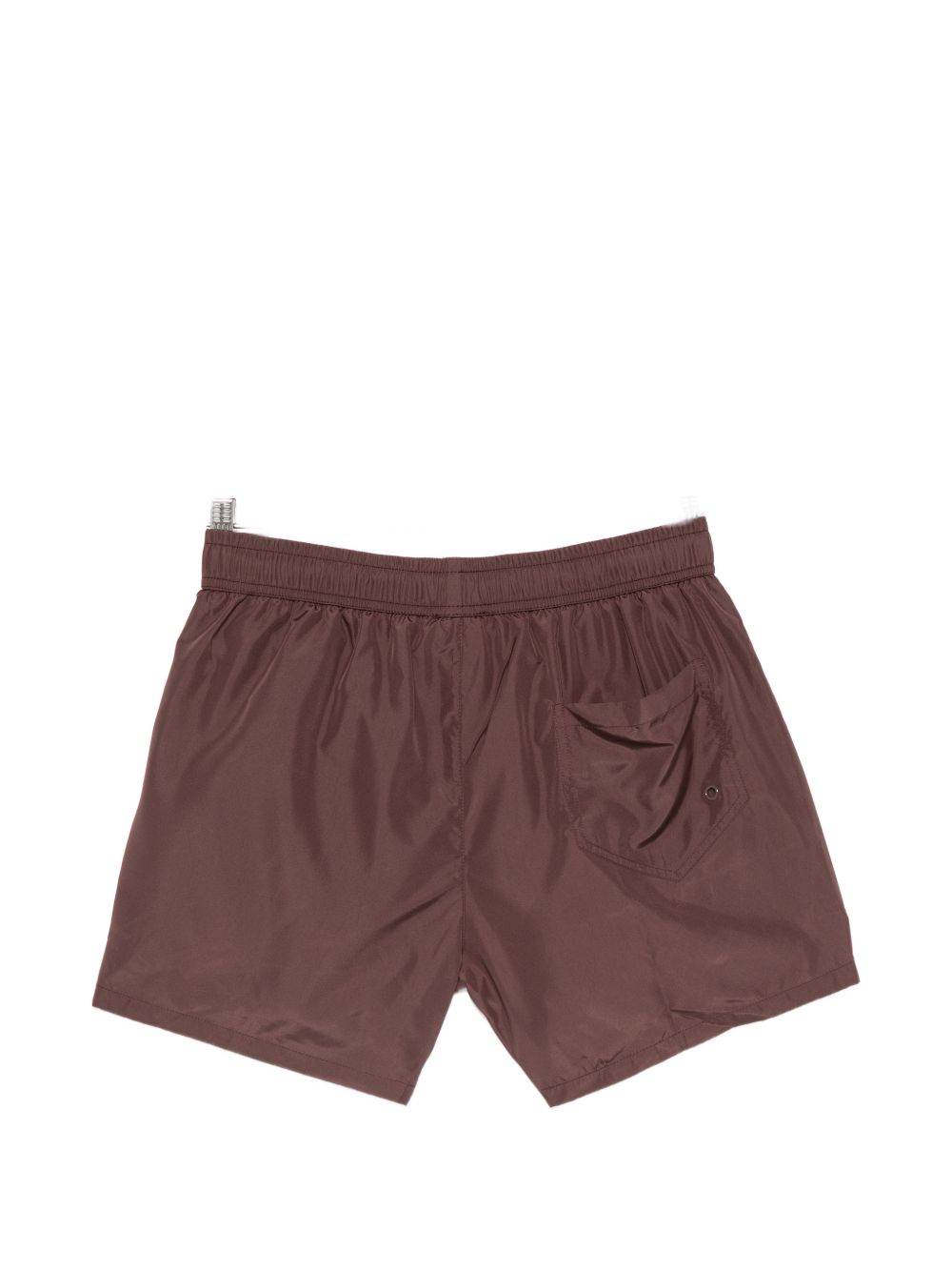 Brown Logo Print Drawstring Swim Shorts