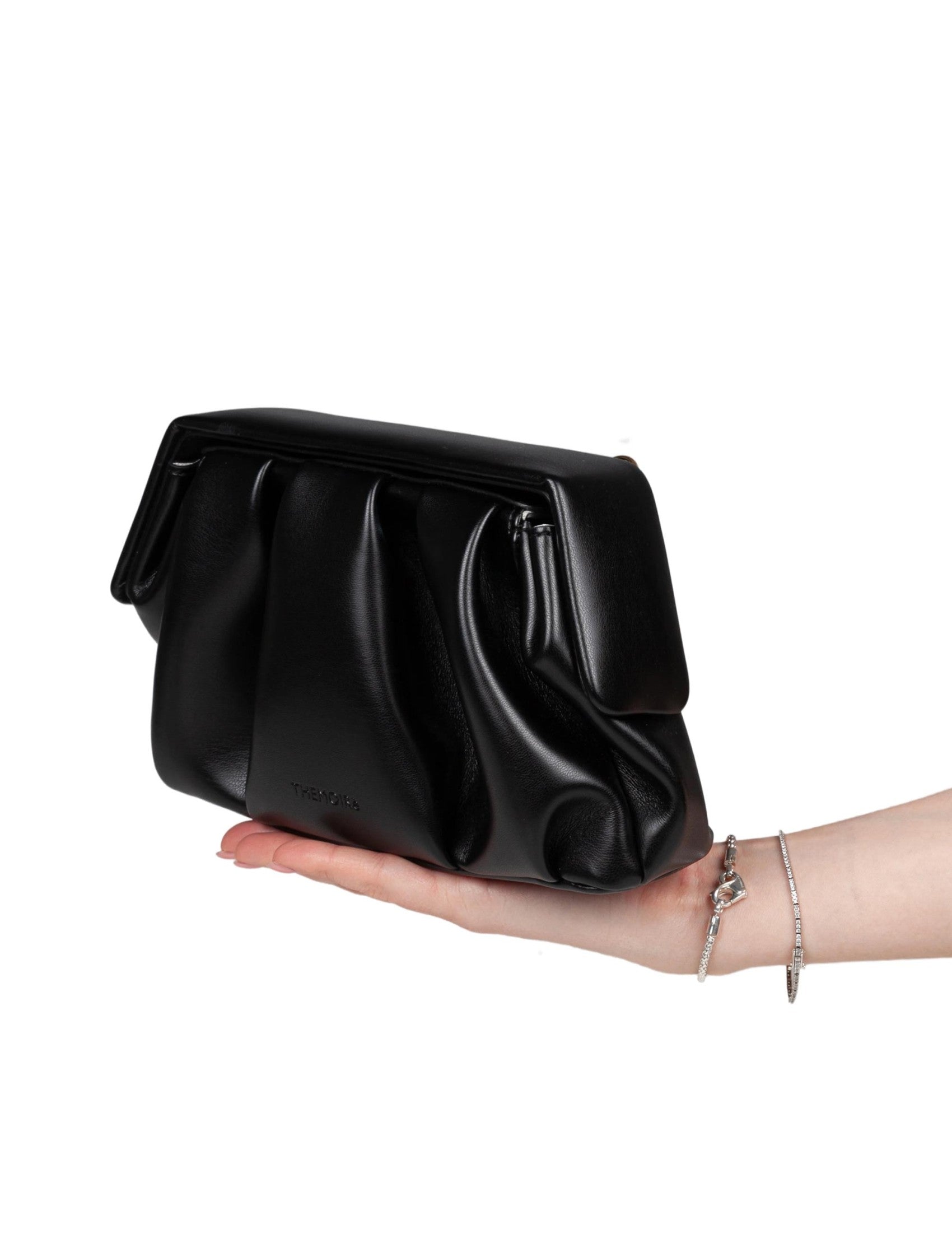 Black Afrodite Handbag In Vegan Fabric