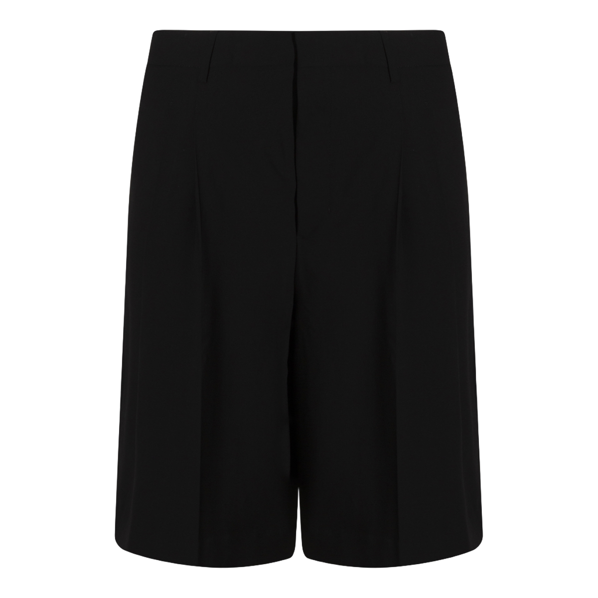 Tailored Black Shorts with Structured Waistband
