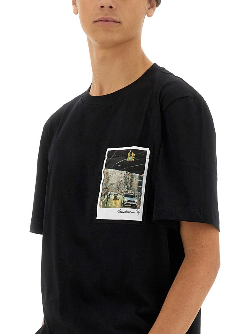 Black T-Shirt With Front Logo