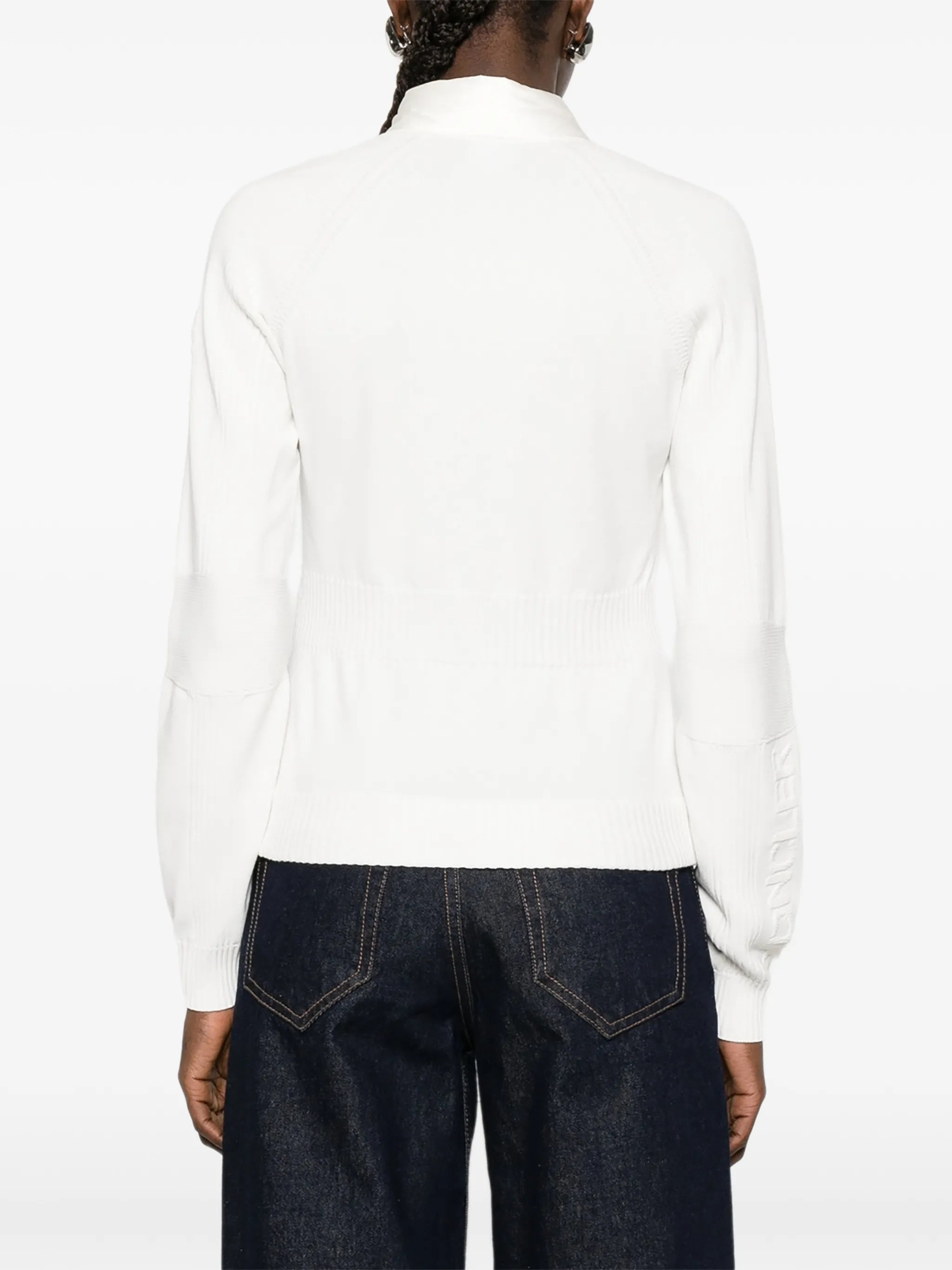Black Quilted Panel Zip Cardigan