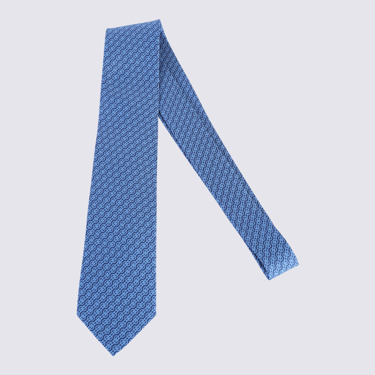 Intricate Pattern Light Blue Silk Tie