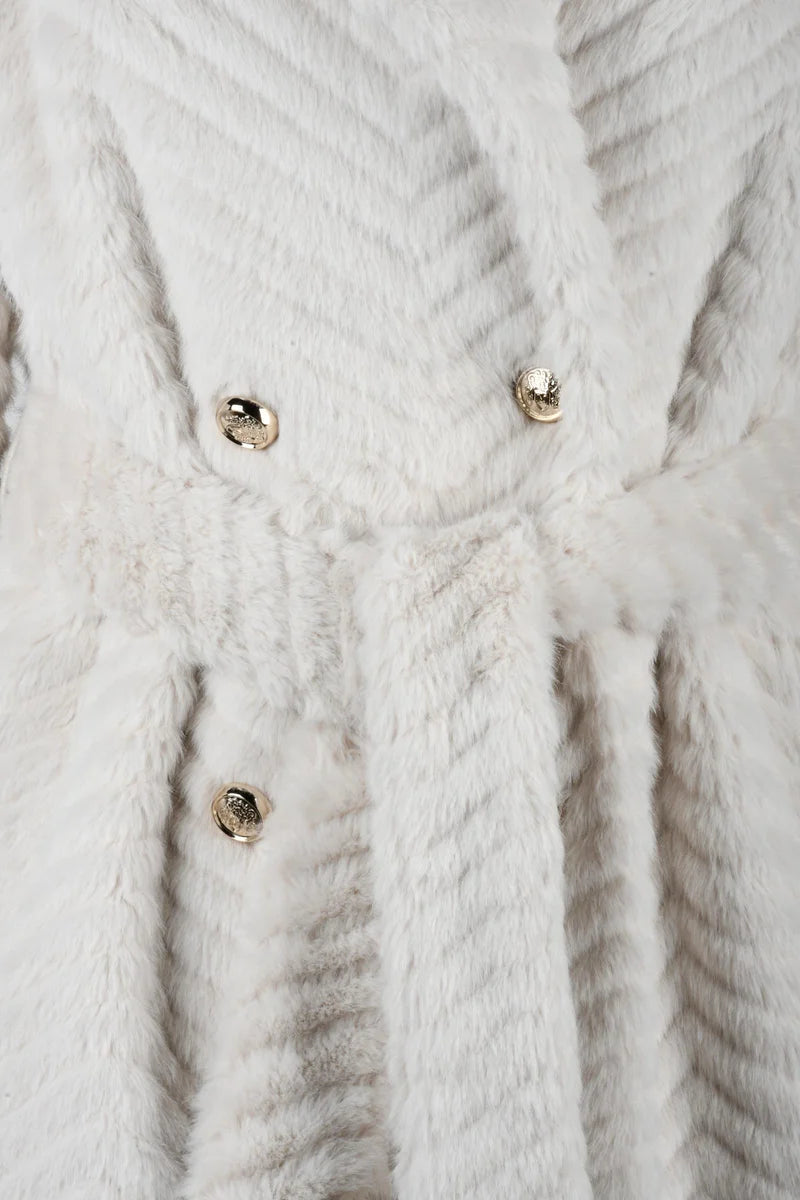 Faux Fur Coat - White
