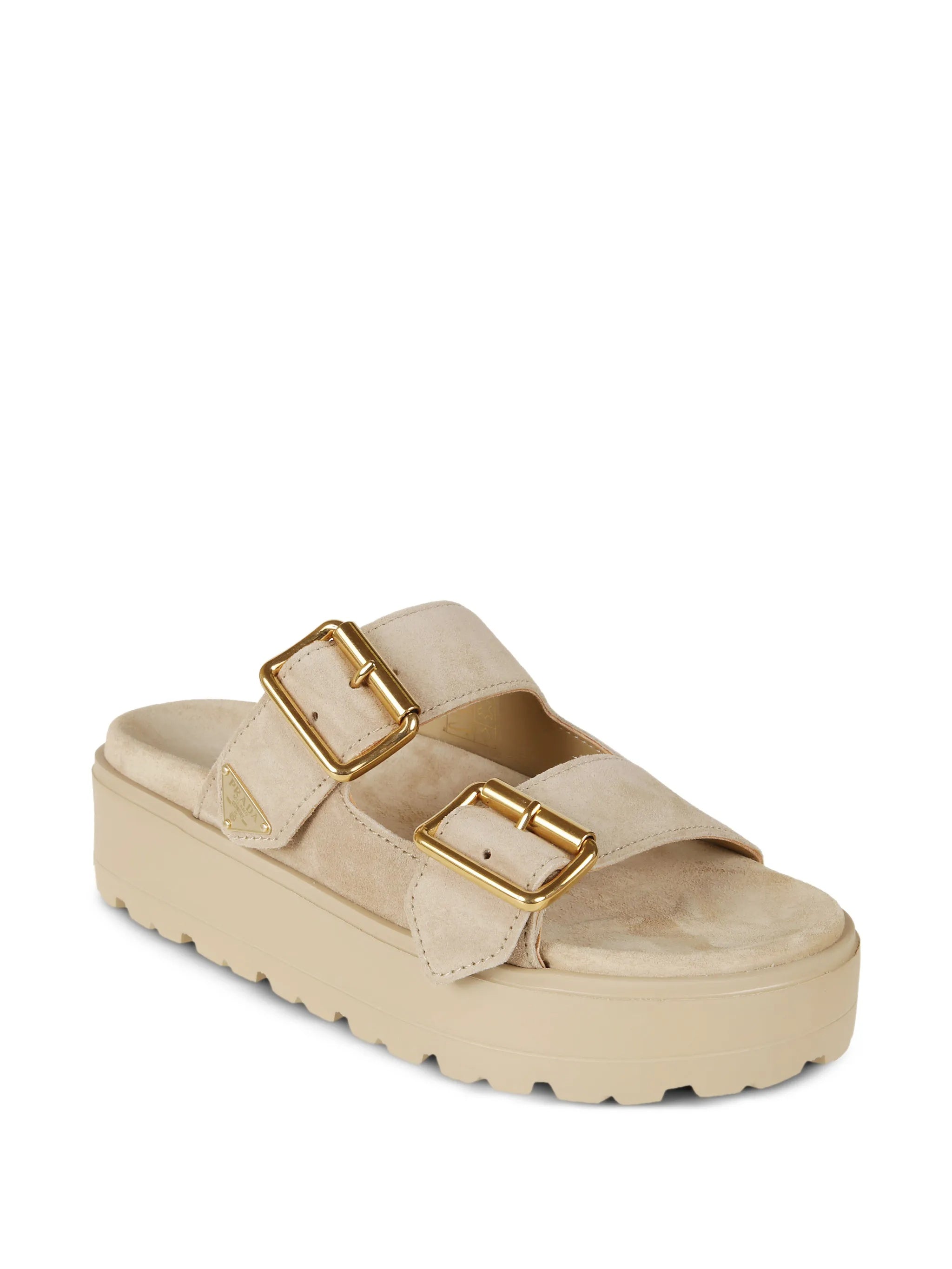 Light Beige Fussbett Buckle Sandals